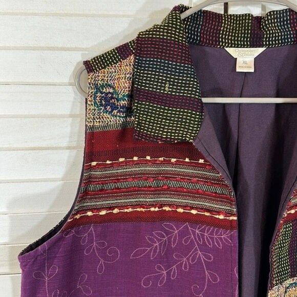 Patchwork Paisley Vest Size XL 90s Mixed Media - Picture 3 of 10